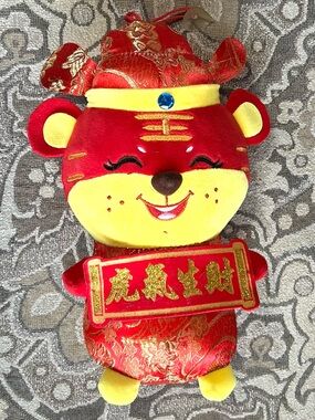 4/$20 Chinese Zodiac Tiger Mascot Plush Toy “Tiger Energy Brings Health”